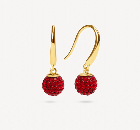 Red Velvet Sparkle Drop Earrings - H&B
