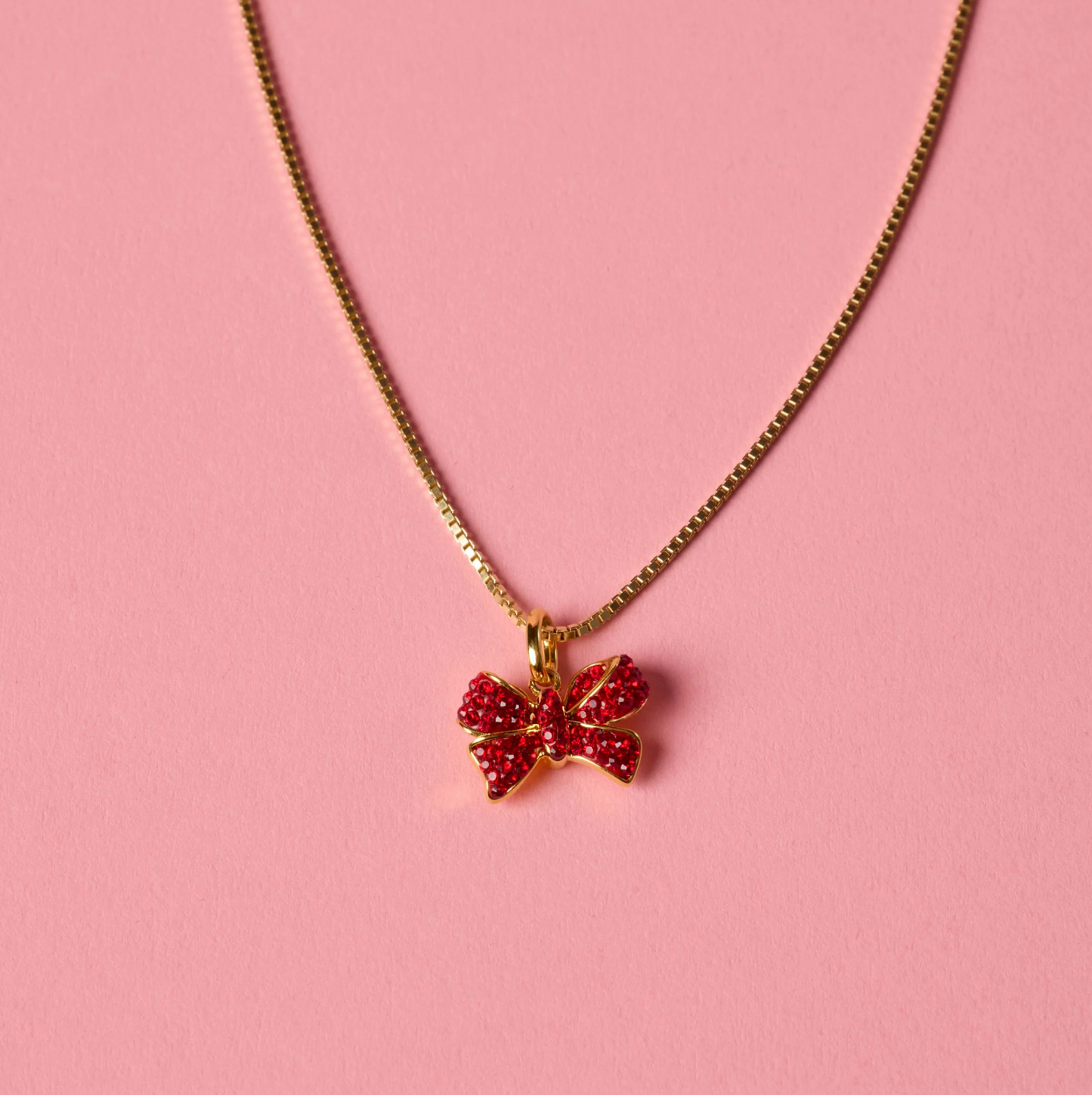 Red Velvet Sparkle Bow Necklace - H&B