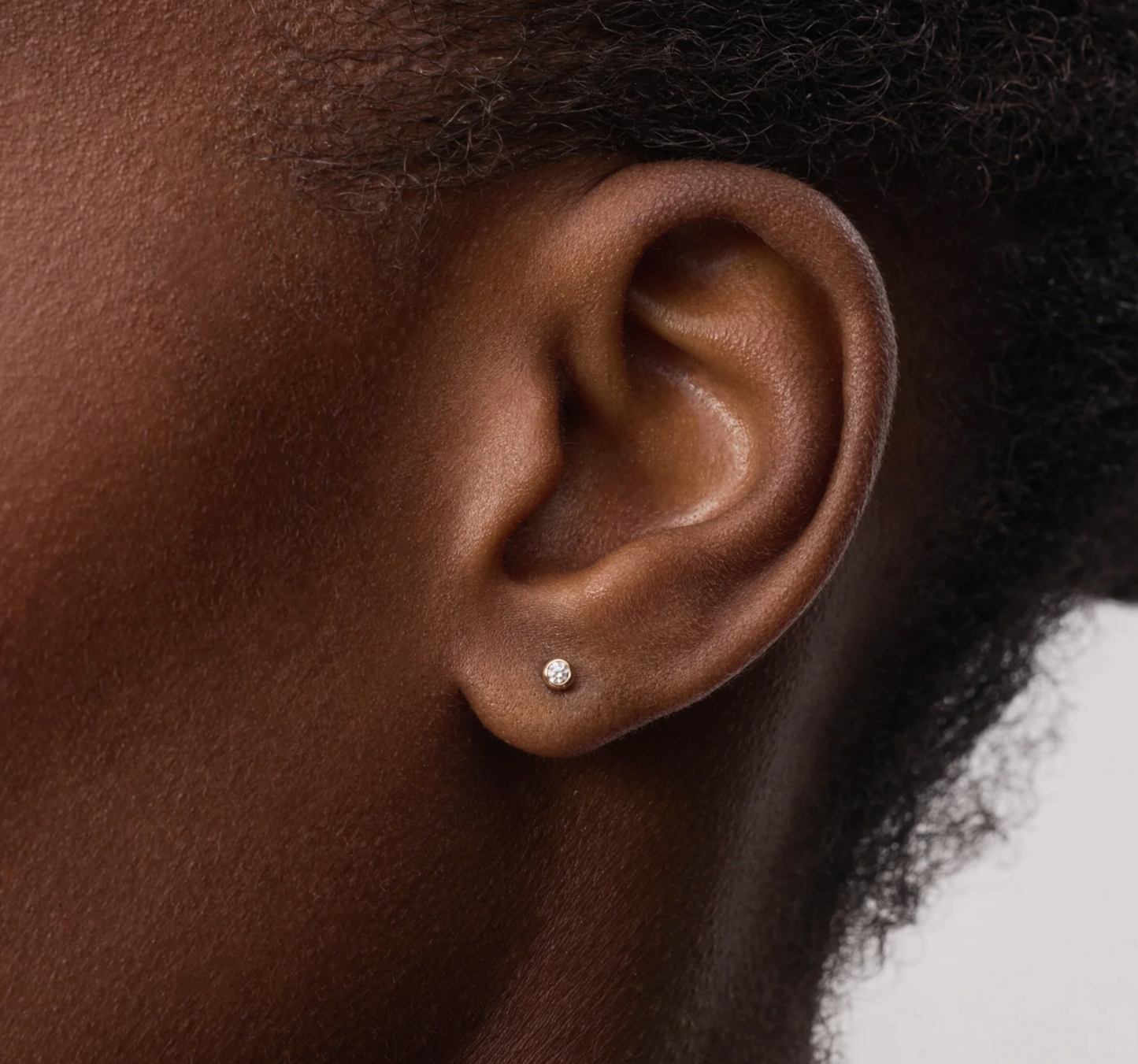 Lab Diamond Mini Bezel Stud - H&B