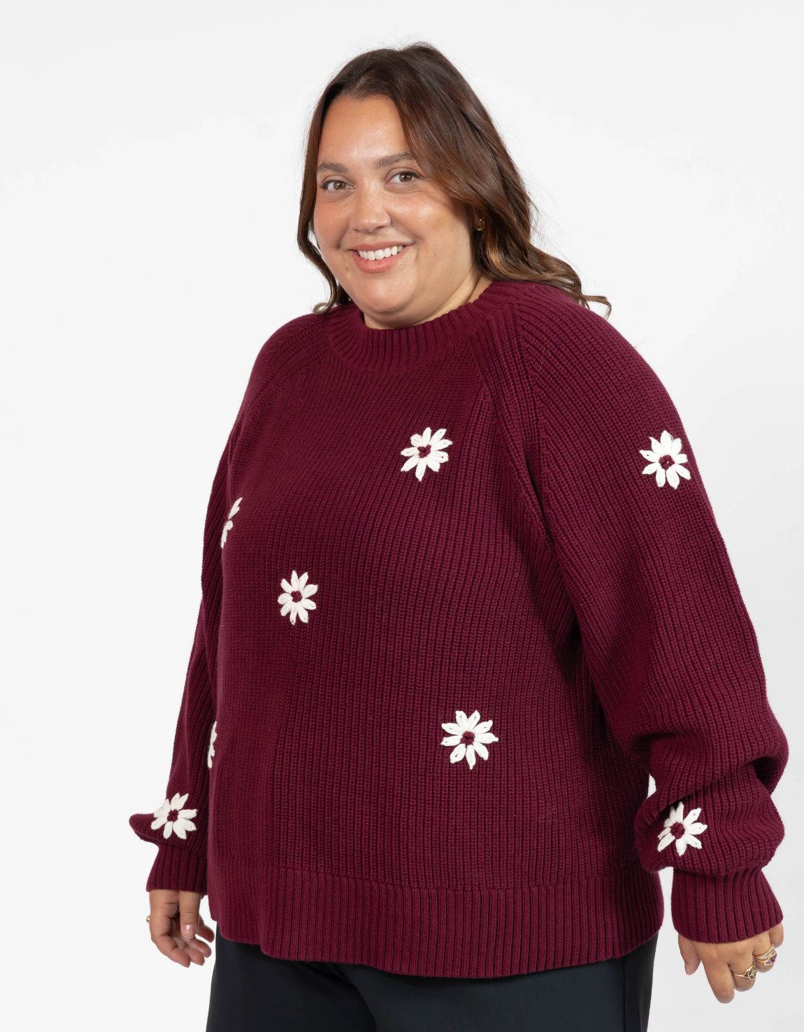 Daisy Sweater ~ Merlot