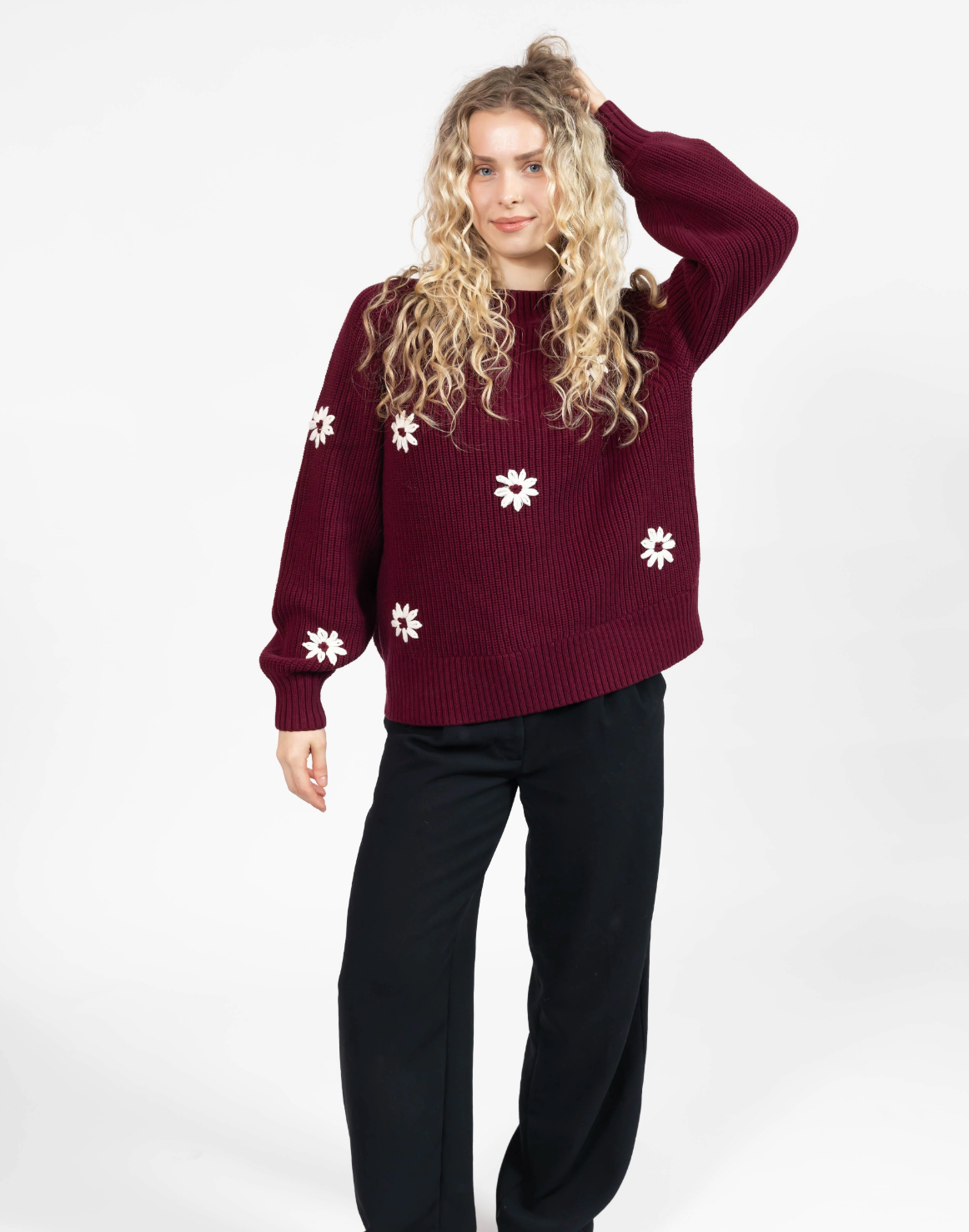 Daisy Sweater ~ Merlot