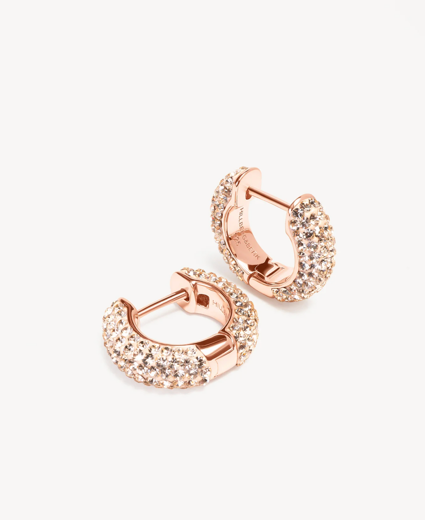 Rose Gold Sparkle Hoop Earrings ~ Small