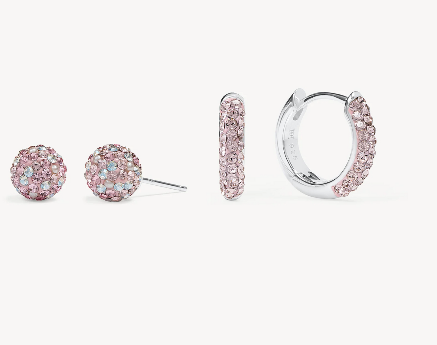 Venetian 8mm Stud & Always On Sparkle Hoop Set