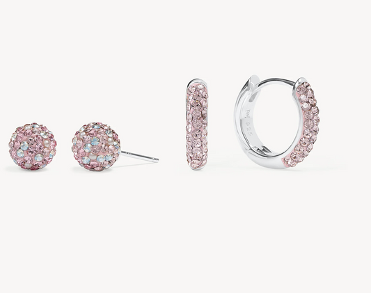 Venetian 8mm Stud & Always On Sparkle Hoop Set