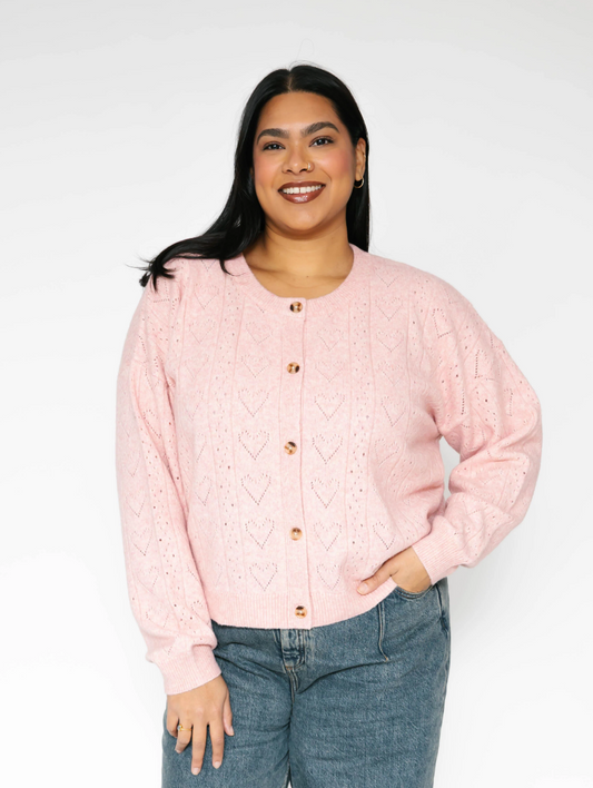 Crush On You Cardigan in Soft Pink