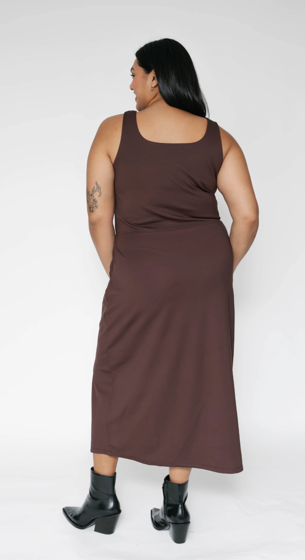 Microscuba Midi Dress ~ Espresso