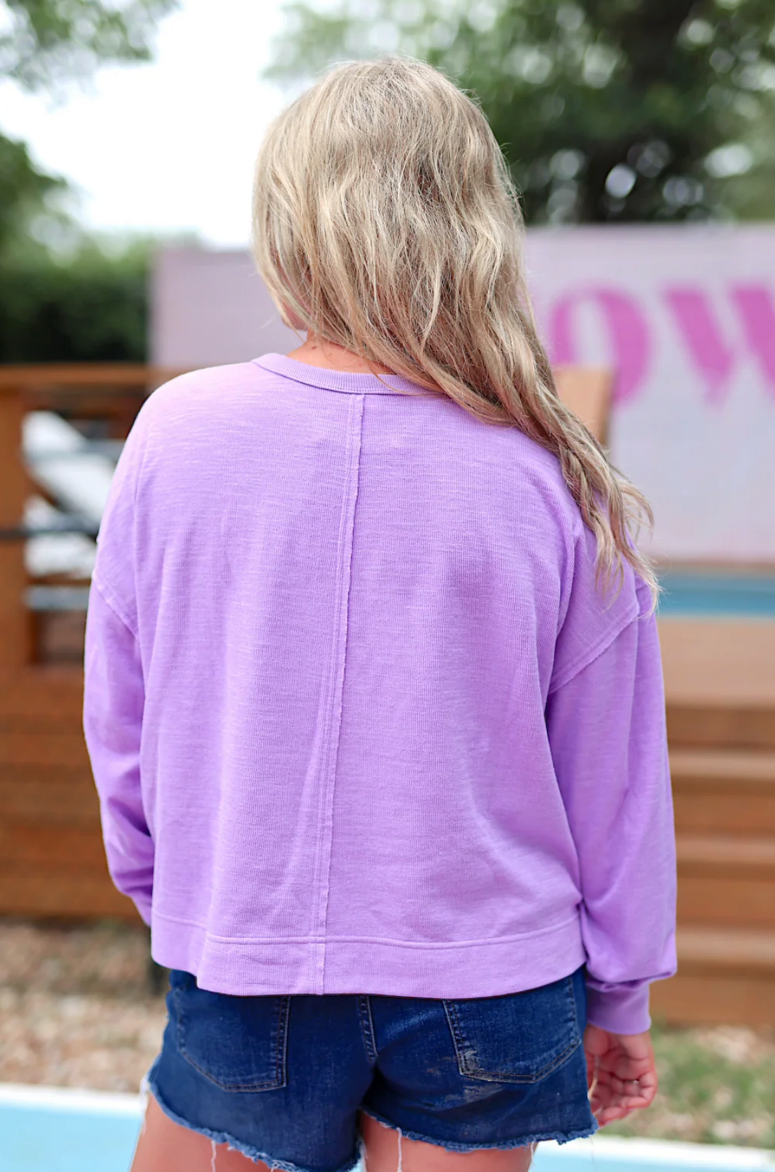Long Weekend Knit Crew Sweatshirt ~ Lilac