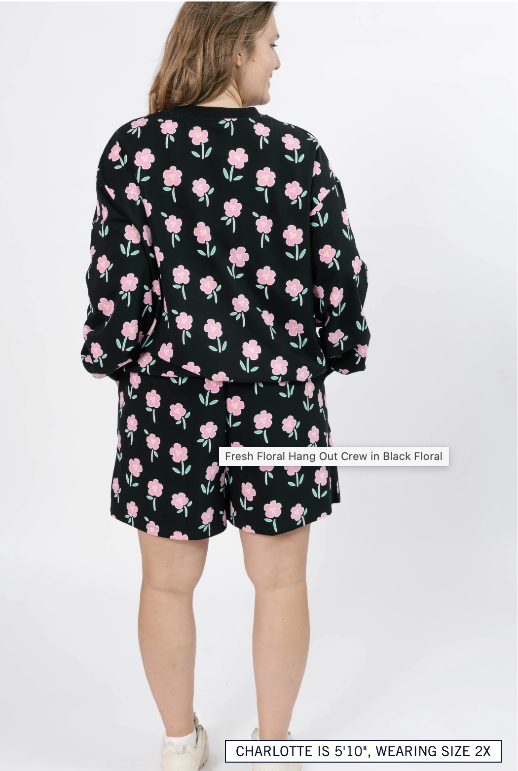 Fresh Floral Hangout Crew ~ Black Floral