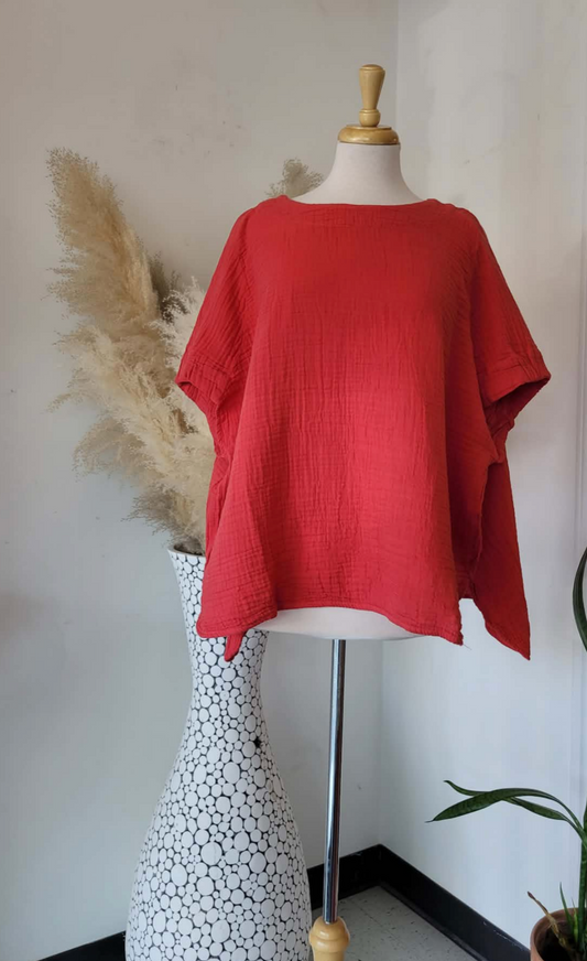 Monna Top ~ Lipstick Red