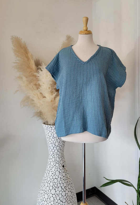 Mel Top ~ Tide Blue