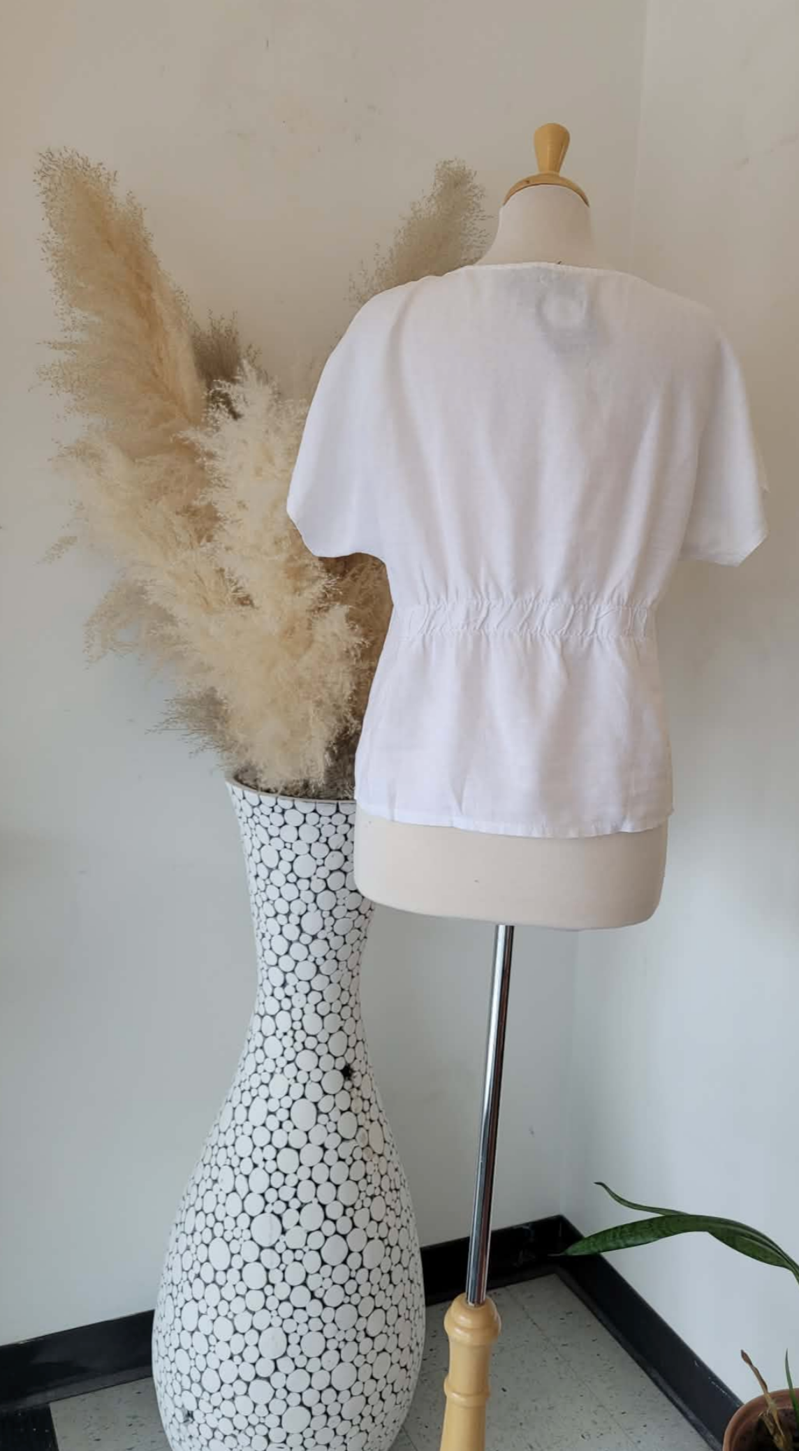 Arlene Woven Top ~ White