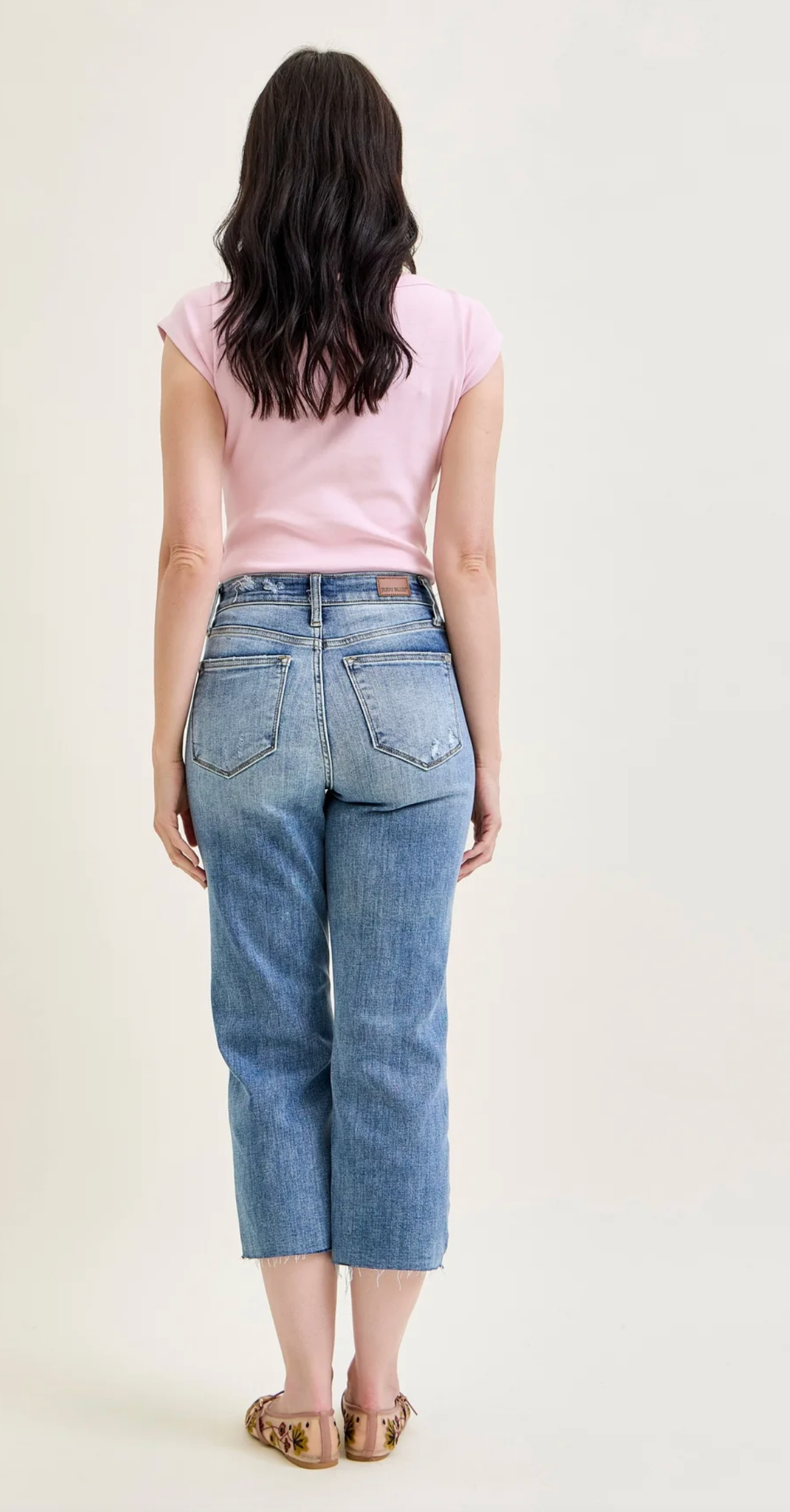 Celeste Distressed Wide Leg Crop { Reg & Curve }