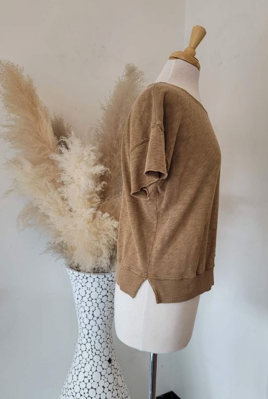 Drew Drop Tee - Pale Gold