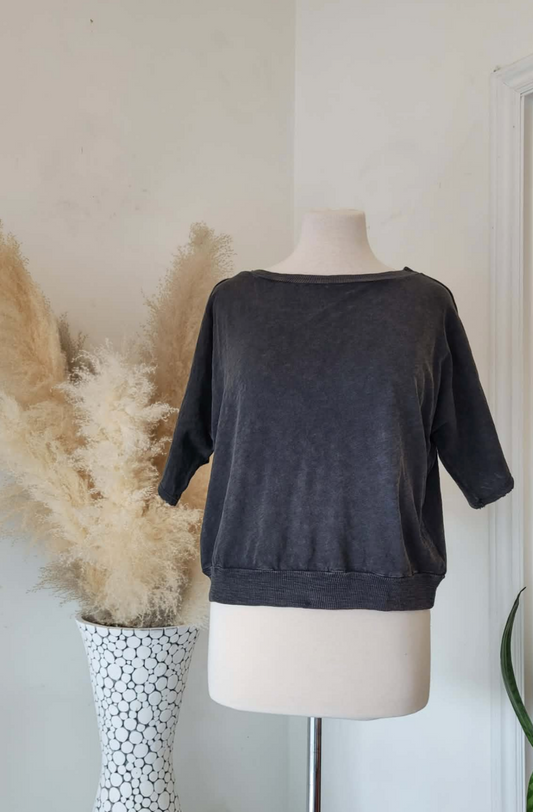 Sailor 3/4 Sleeve Top - Phantom