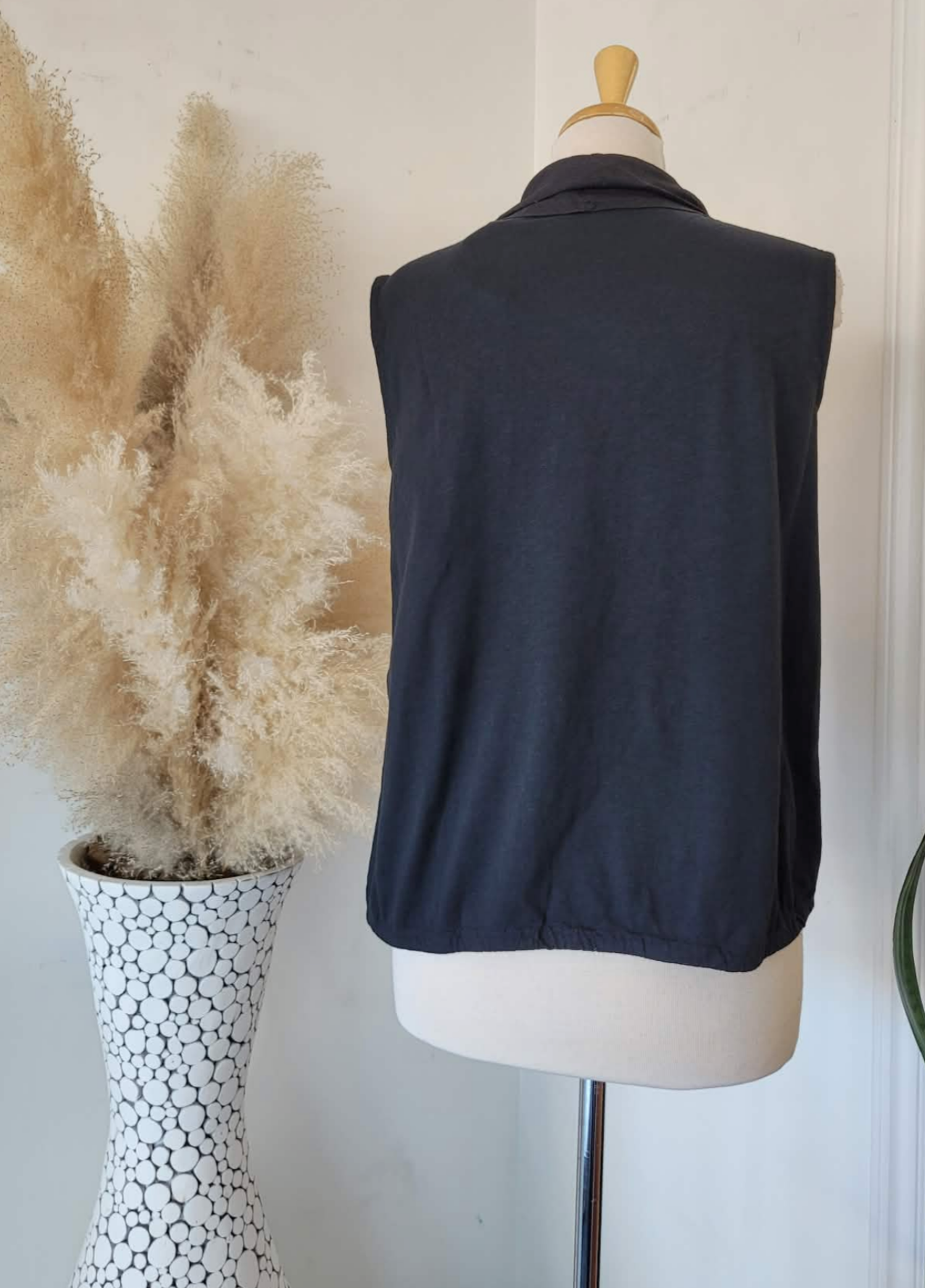 Gemma Knit Woven Combo Sleeveless Top