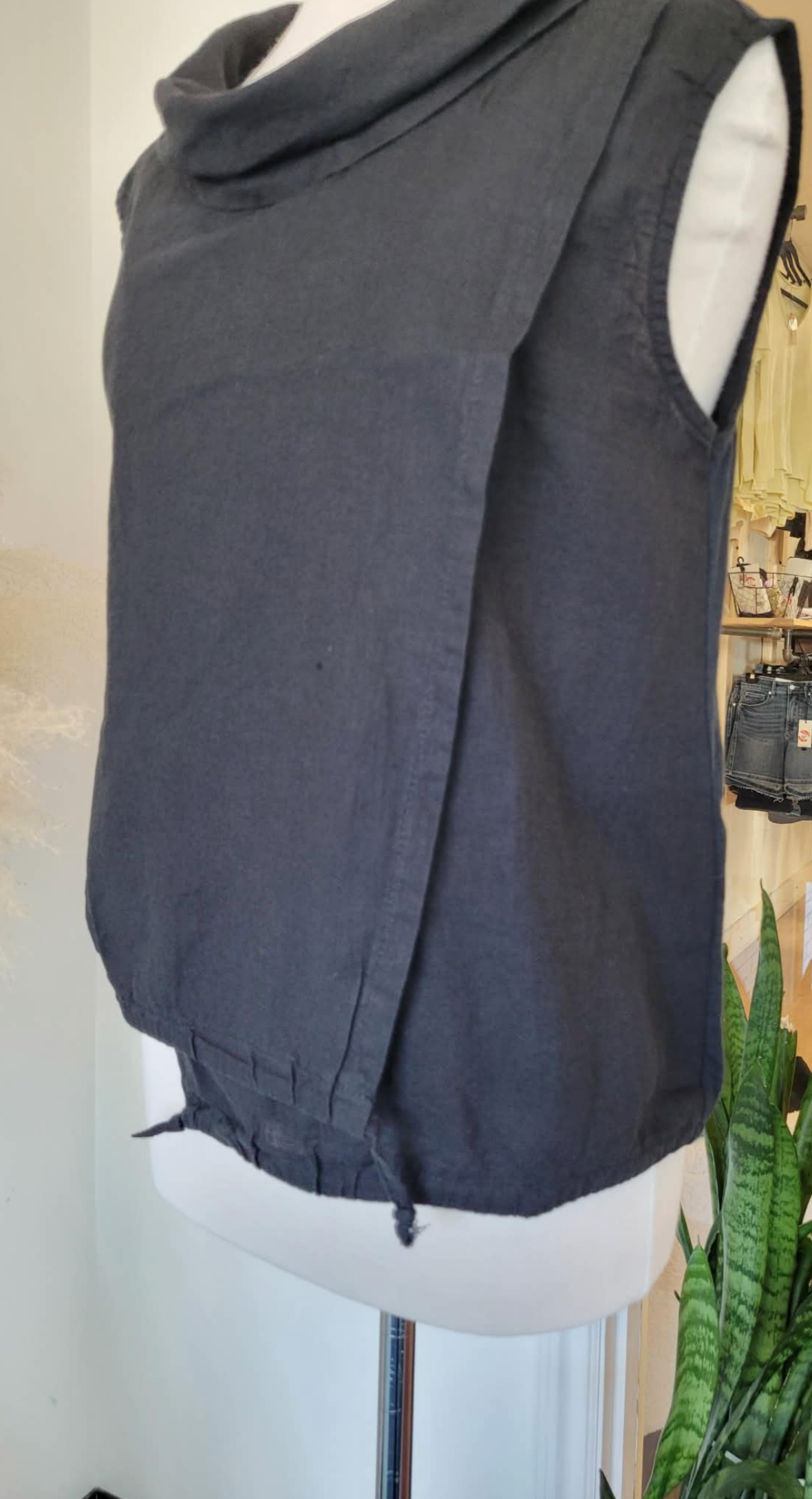 Gemma Knit Woven Combo Sleeveless Top