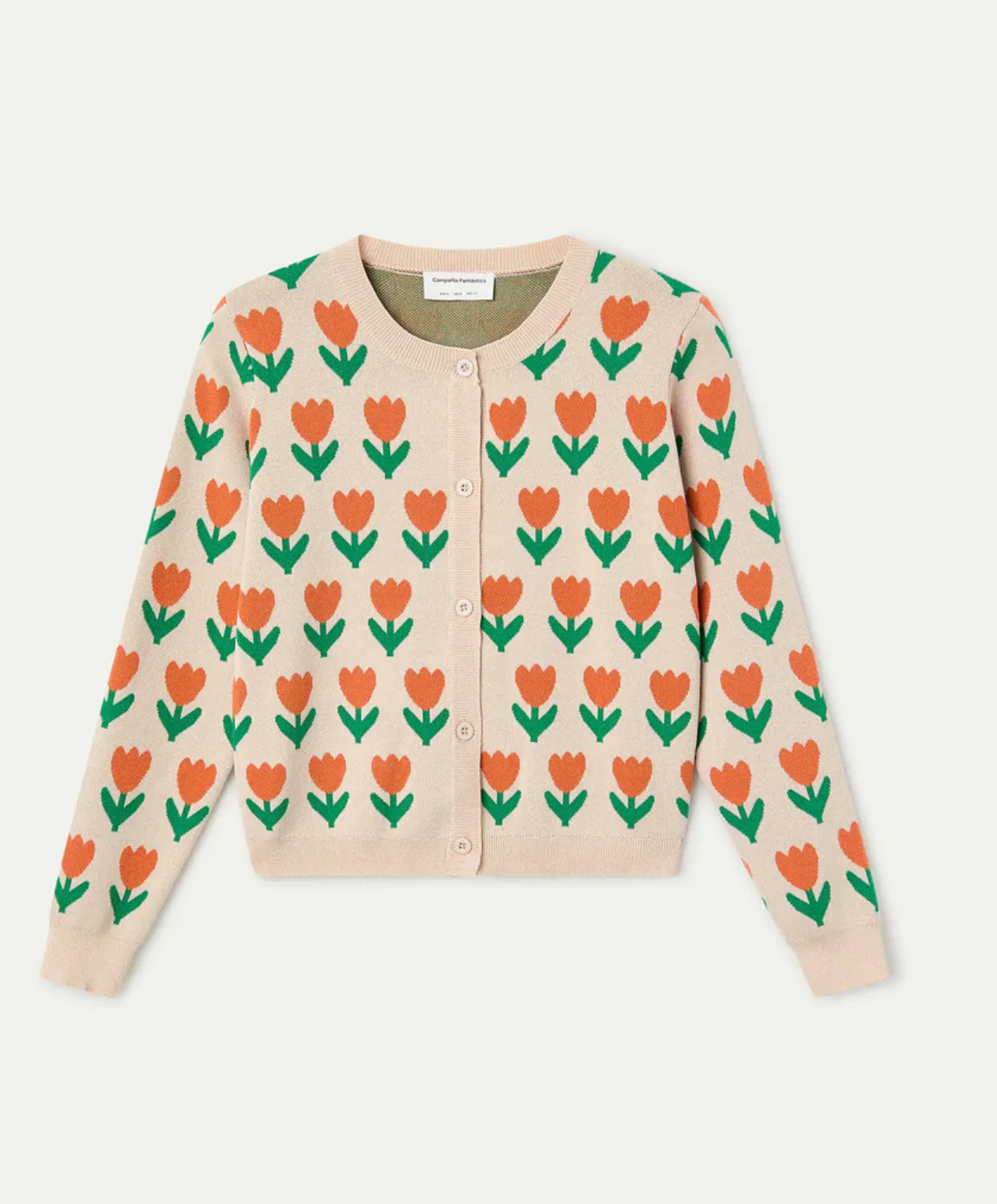 Orange Tulip Print Cardigan