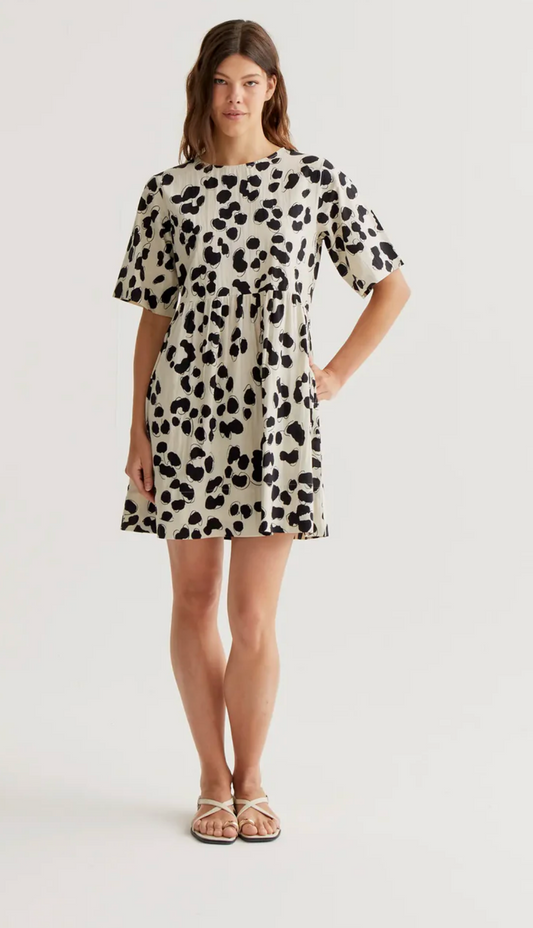 Short Dalmatian Print Dress