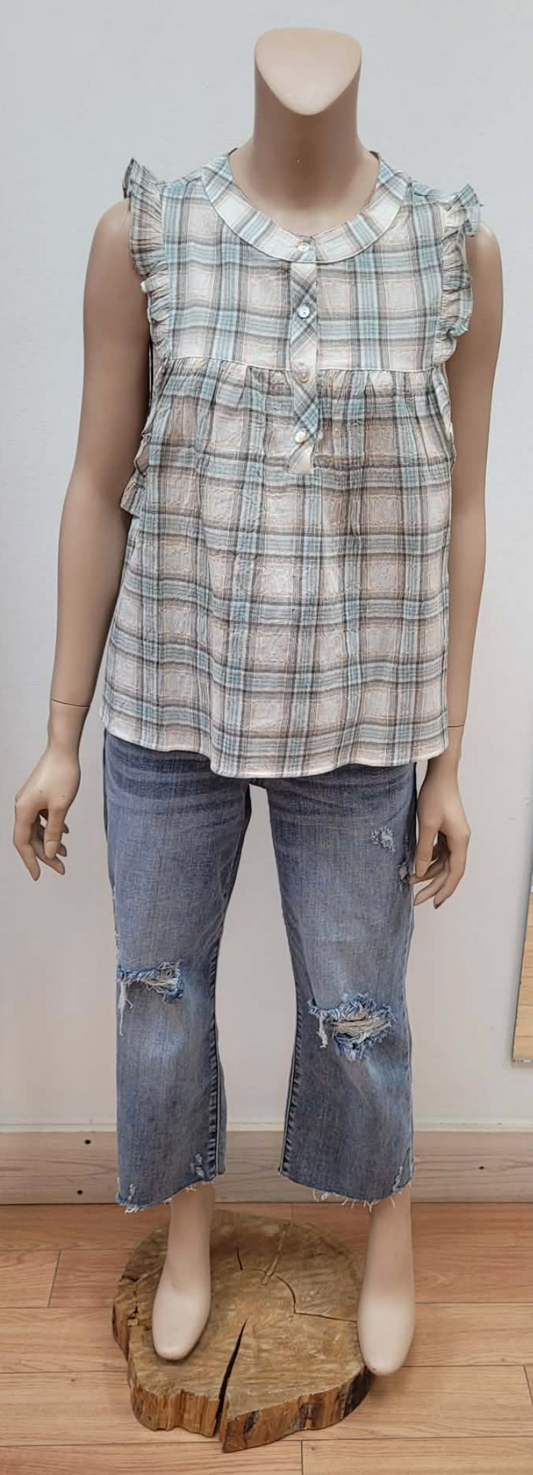 Babydoll Ruffle Sleeve Tank
