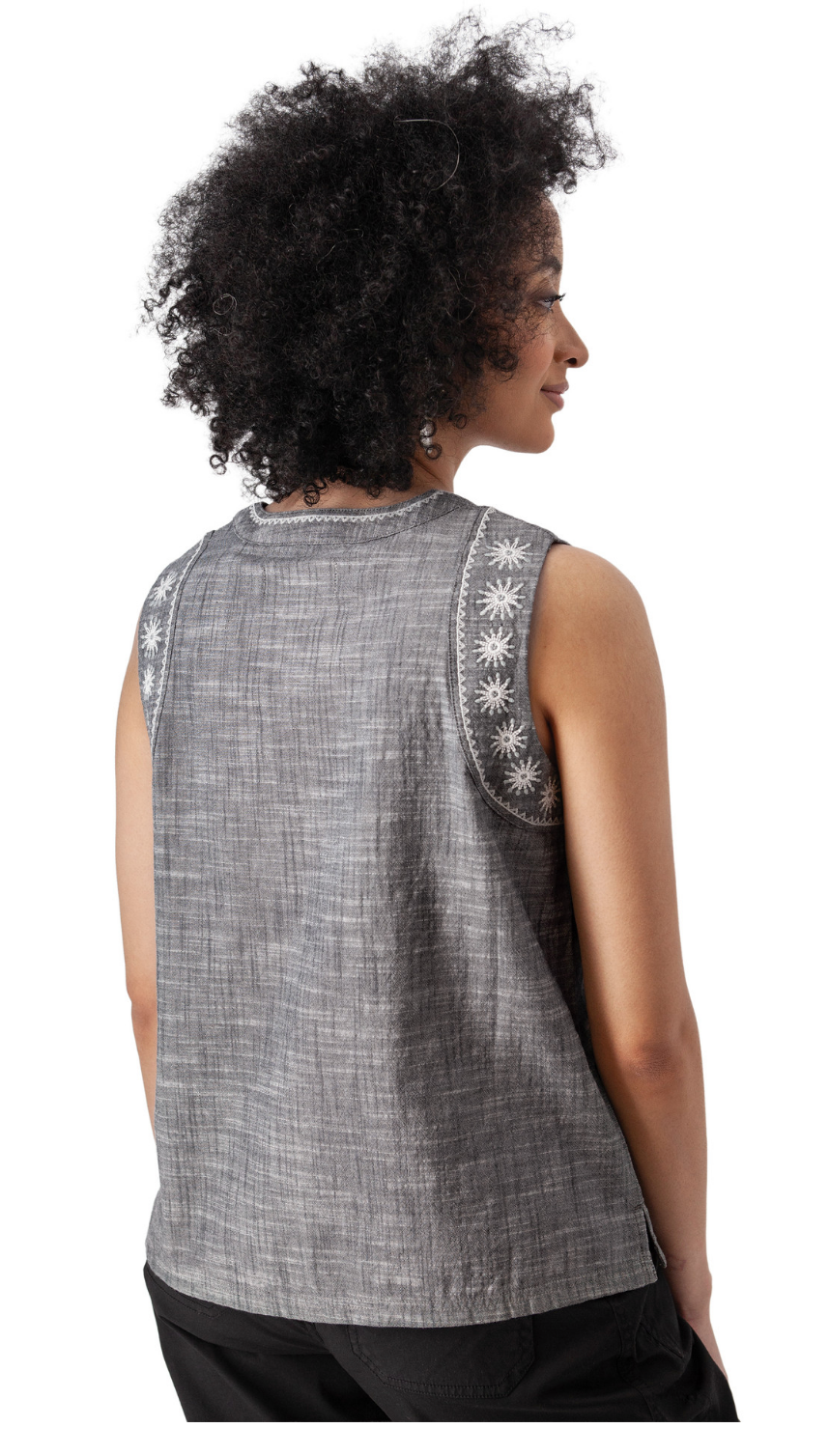 Festival Embroidered Split Neck Tank