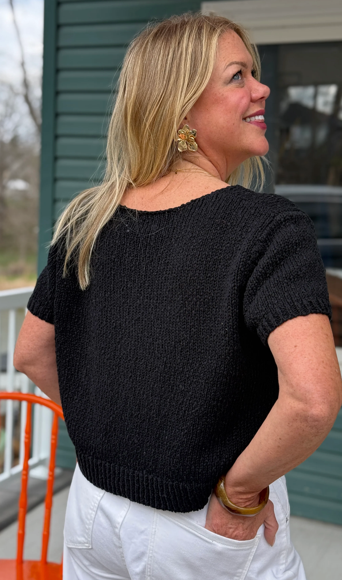 Nala Short-Sleeve Cropped Cardigan