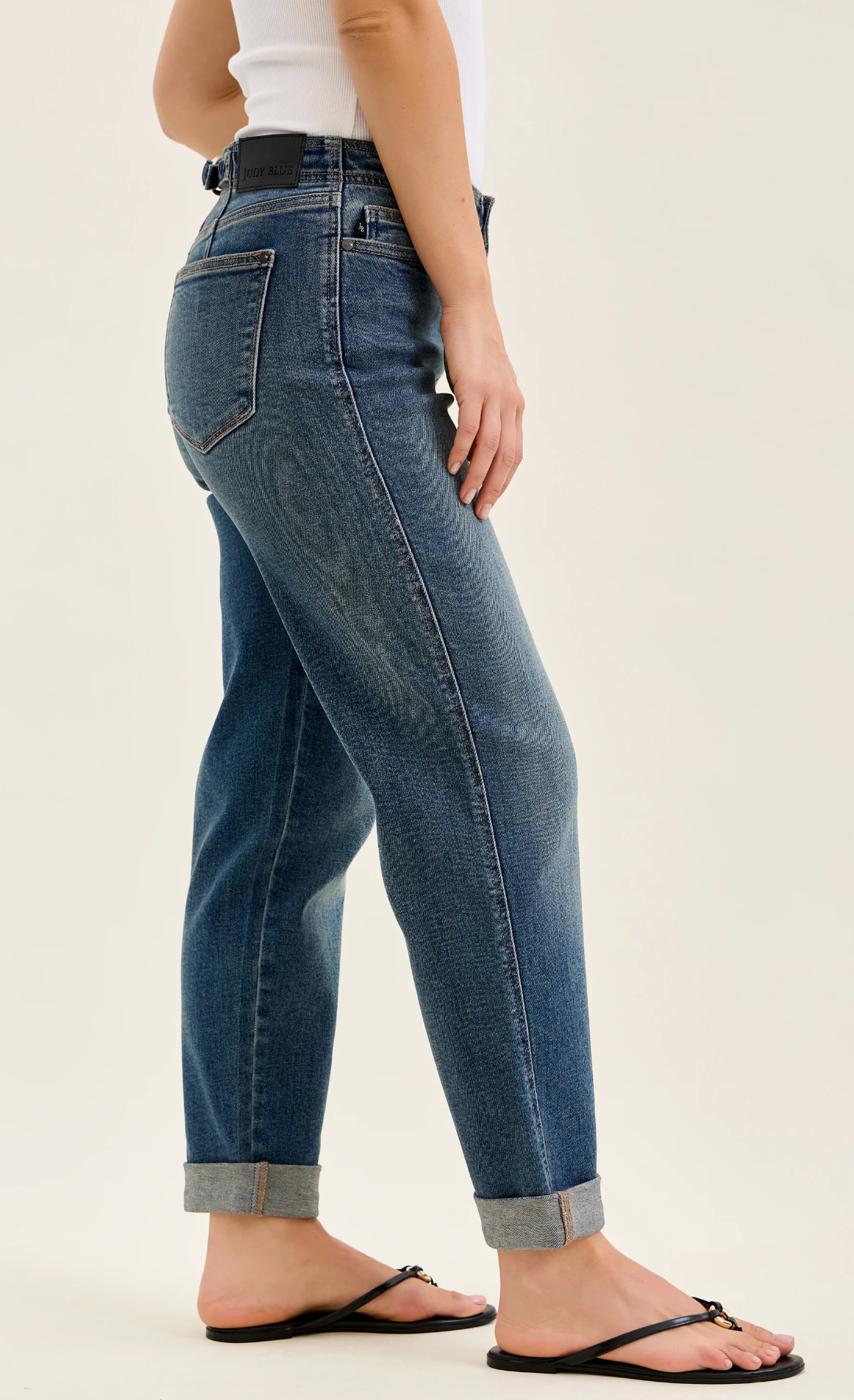 Lizzie Boyfriend Jeans with Adjustable Back Tab + Hollywood Waist { Reg }