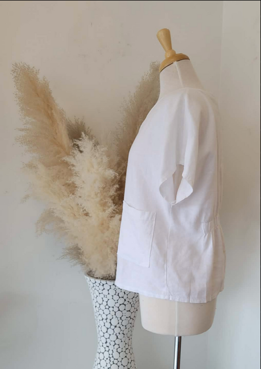 Lana Woven Top ~ White