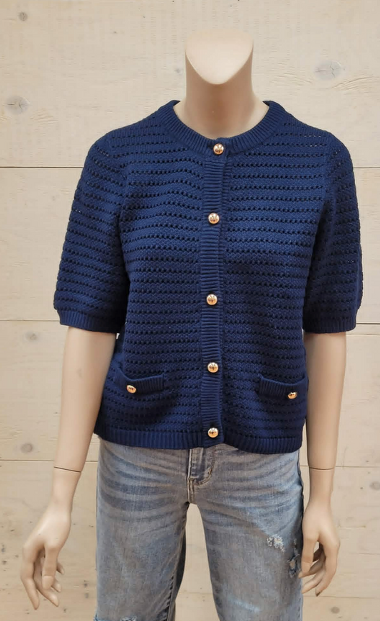 Gold Button Knit Cardigan