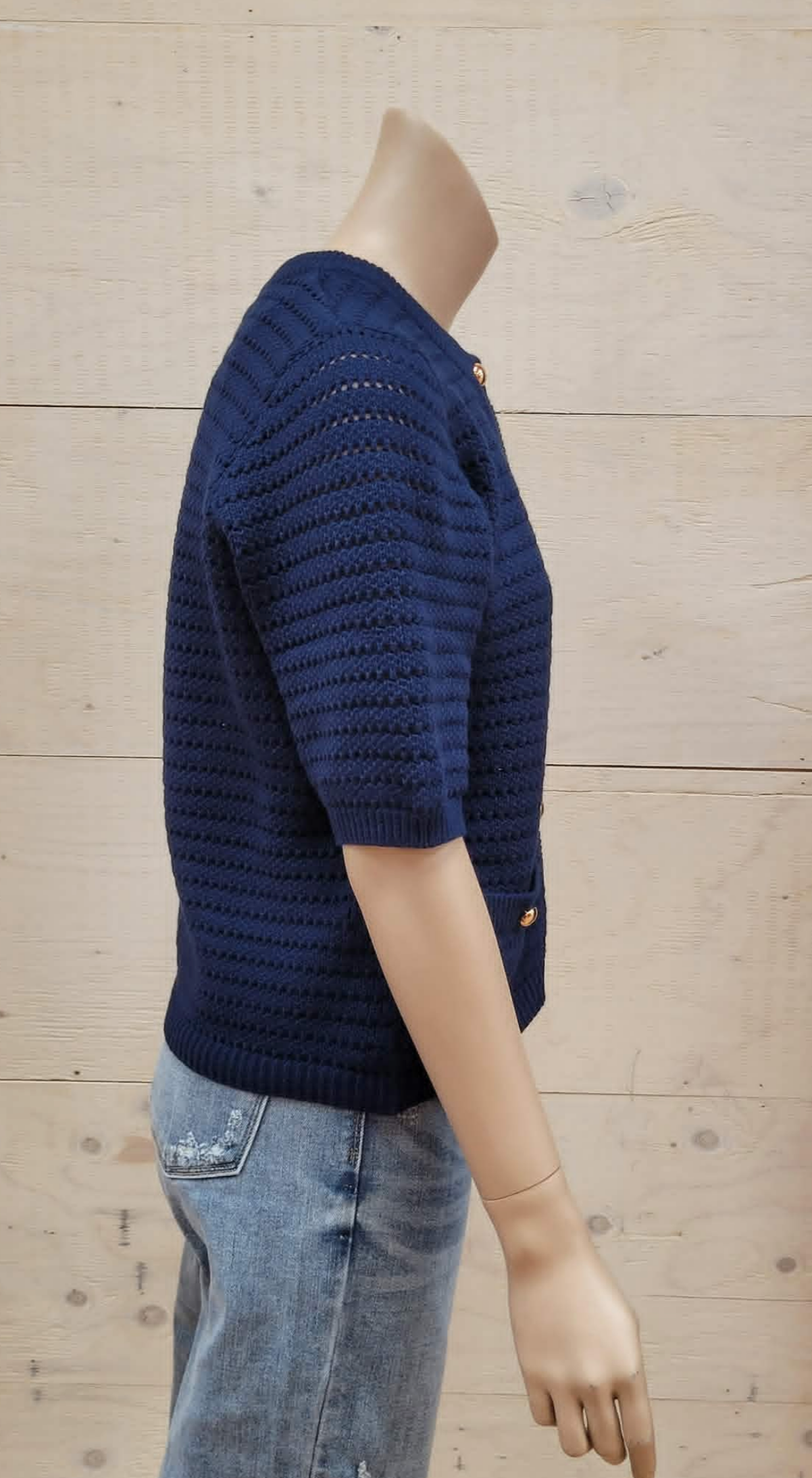 Gold Button Knit Cardigan