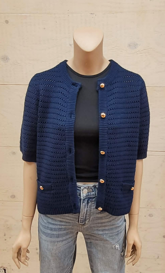 Gold Button Knit Cardigan