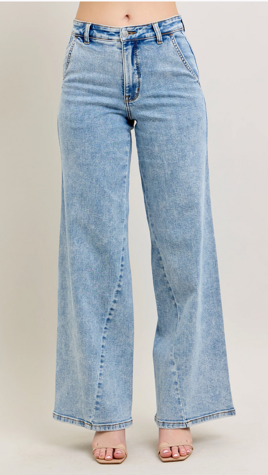 Esme Retro Wide Stone Wash { Reg & Curve }