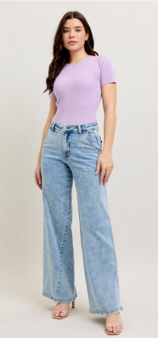 Esme Retro Wide Stone Wash { Reg & Curve }