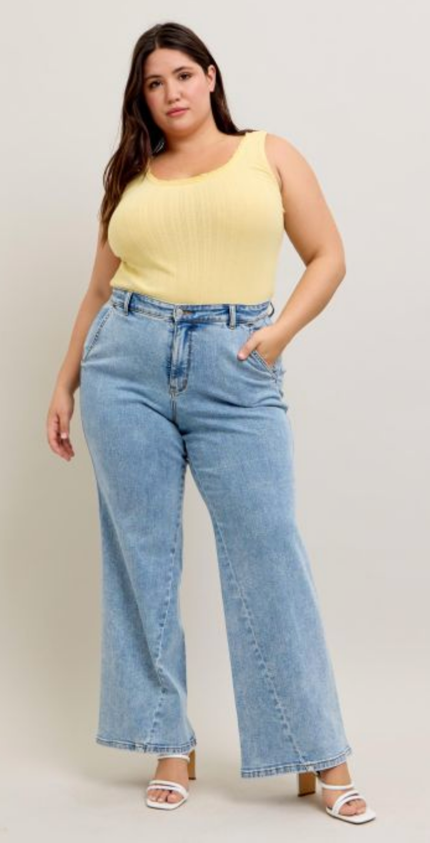 Esme Retro Wide Stone Wash { Reg & Curve }