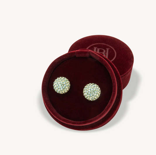 Pistachio Sparkle Ball Stud Earrings