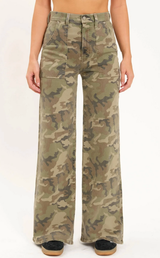 Far Out High Rise Wide Leg ~ Hideaway (Camo)
