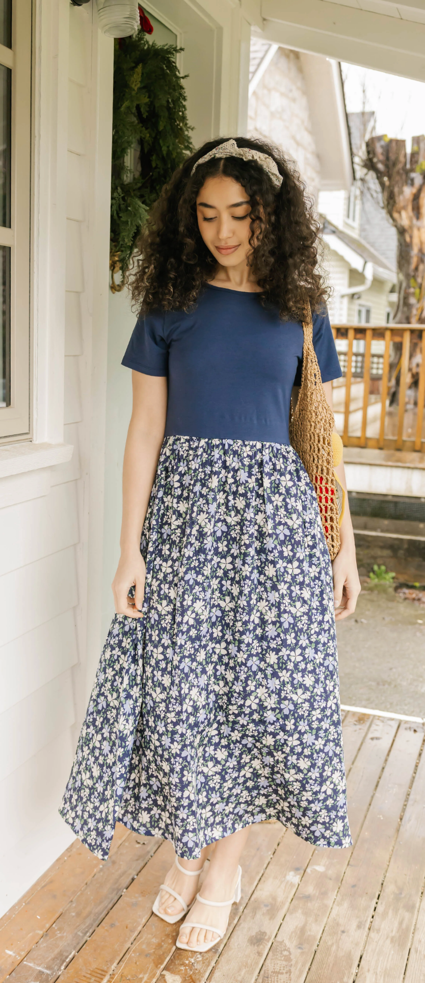 Andi Midi Dress ~ Navy Floral