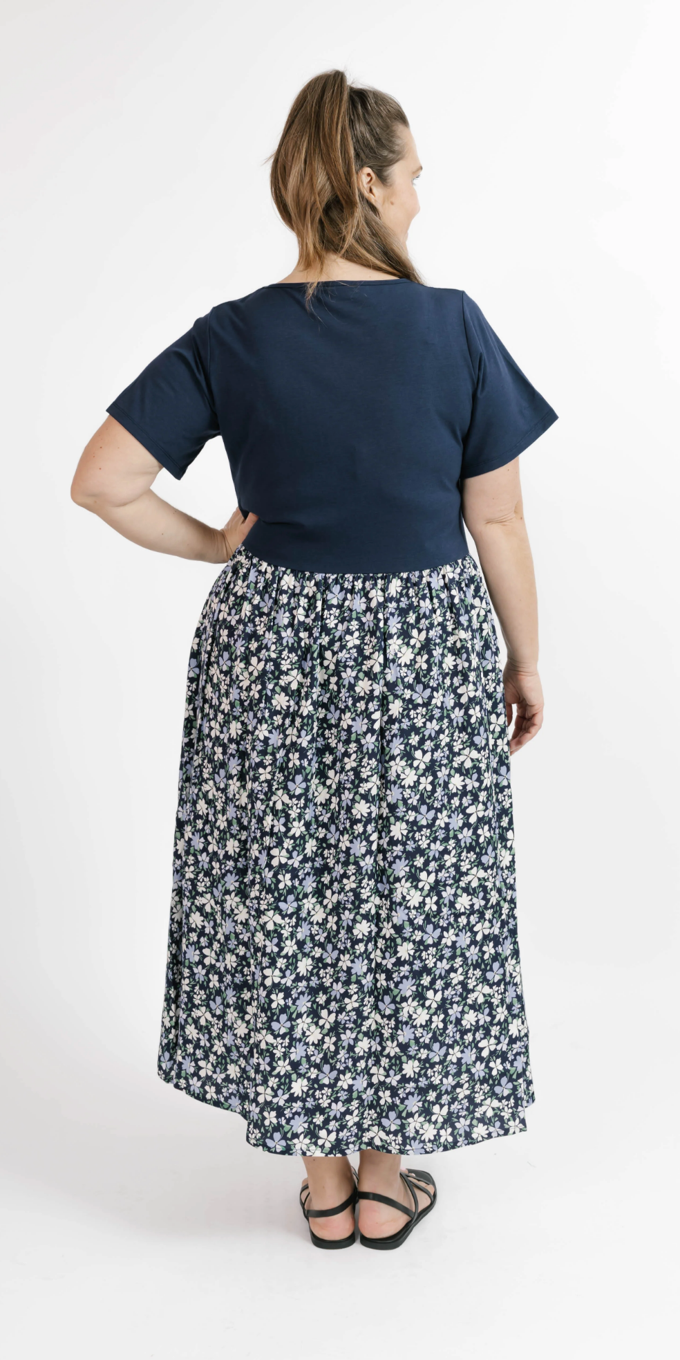 Andi Midi Dress ~ Navy Floral