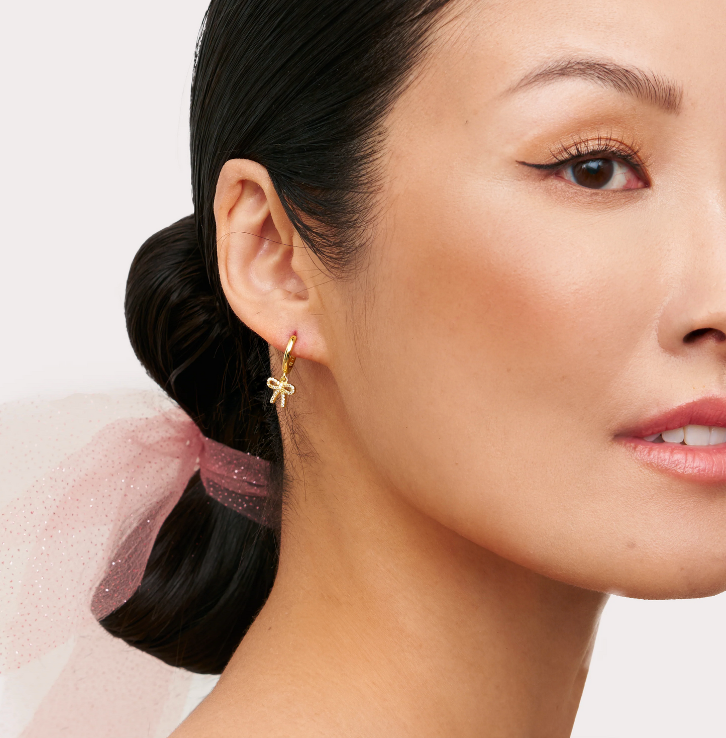 Baby Bow Hoop Earrings ~ Silver & Gold