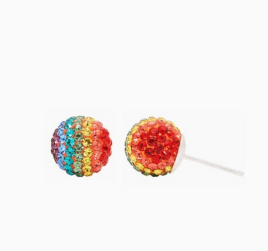 Bold Prism Sparkle Ball Stud Earrings