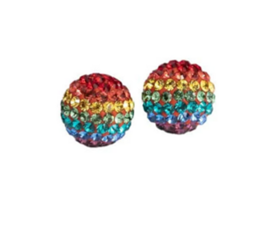 Bold Prism Sparkle Ball Stud Earrings