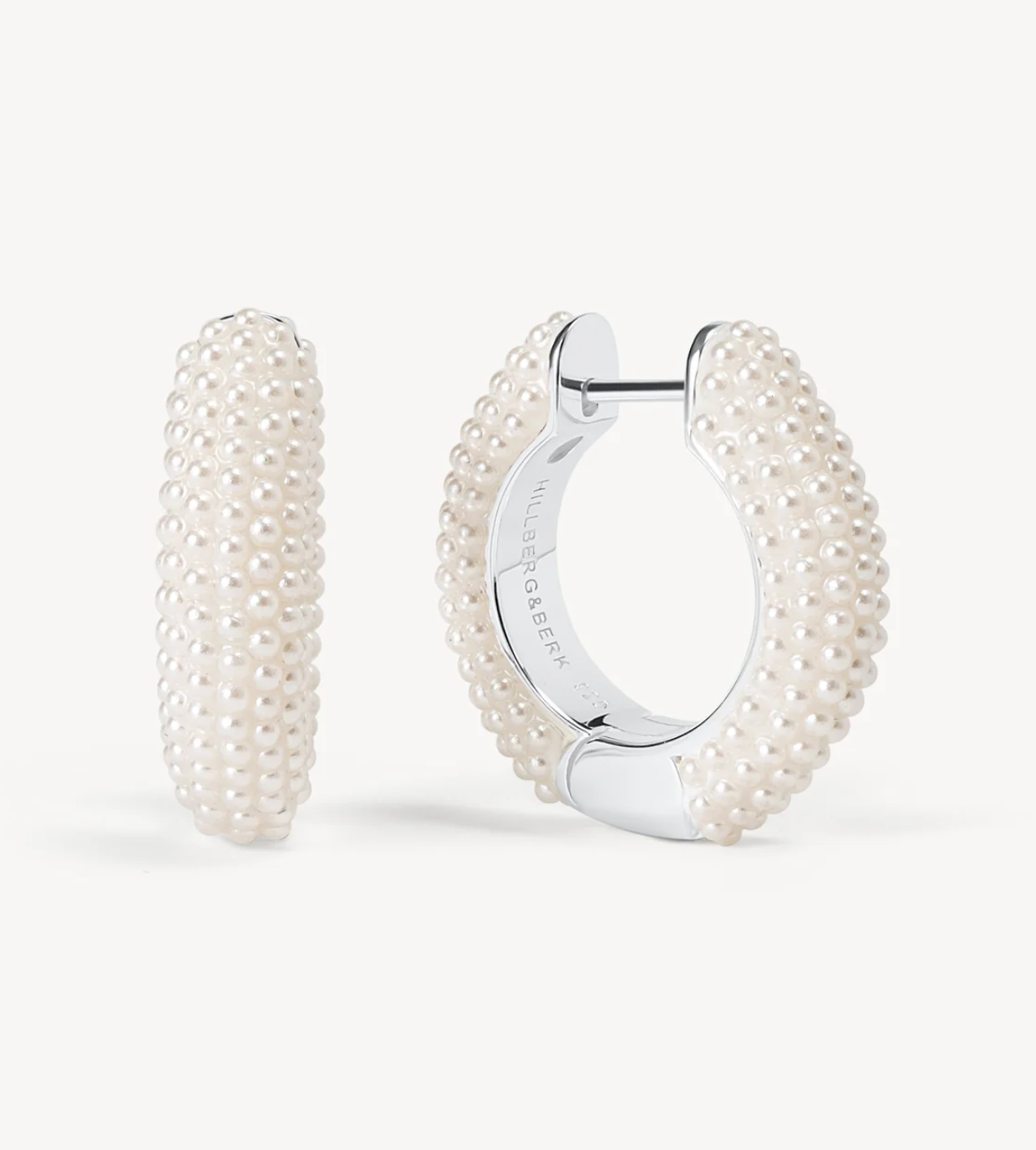 White Pearl Hoop Earrings