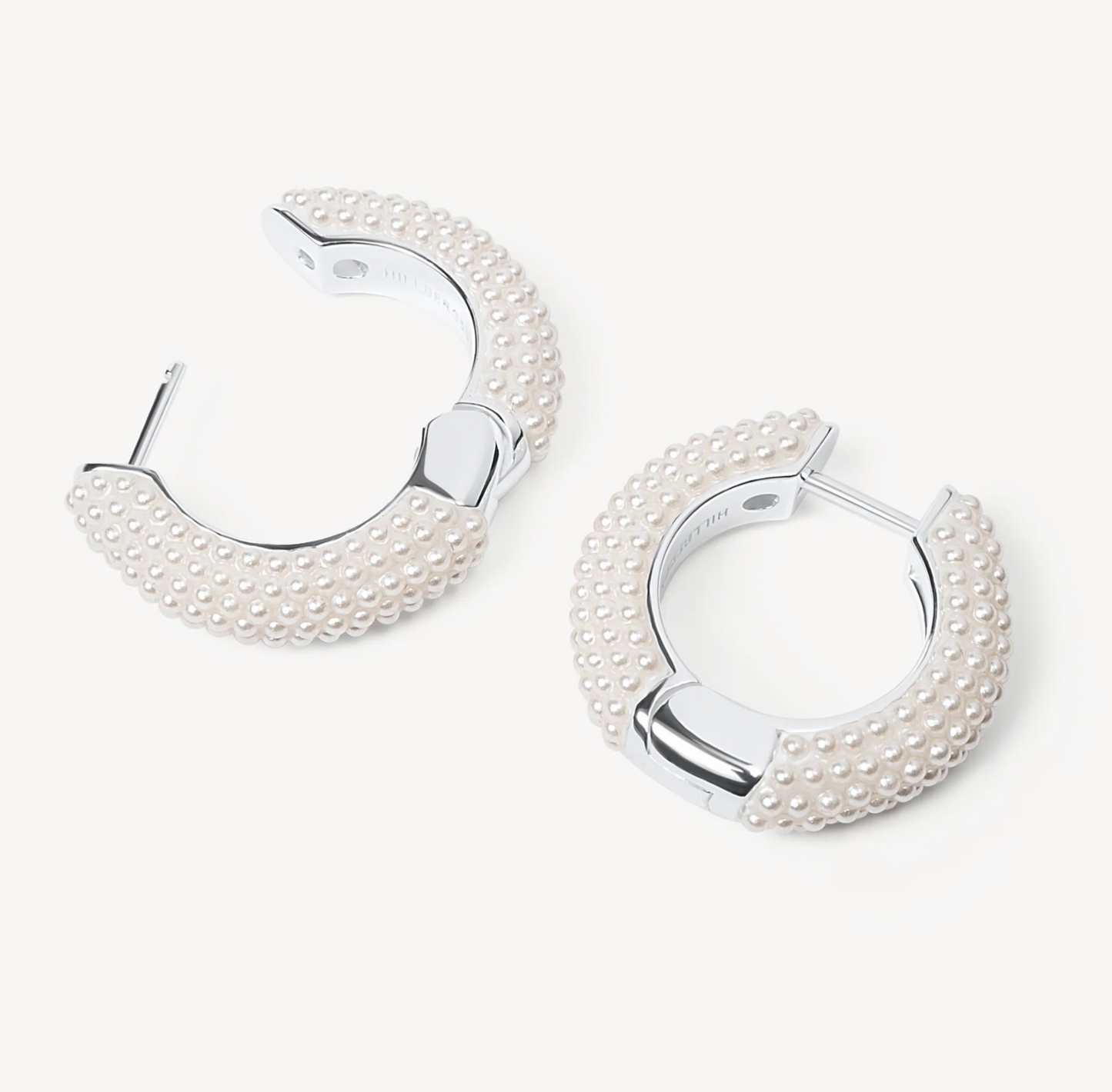 White Pearl Hoop Earrings