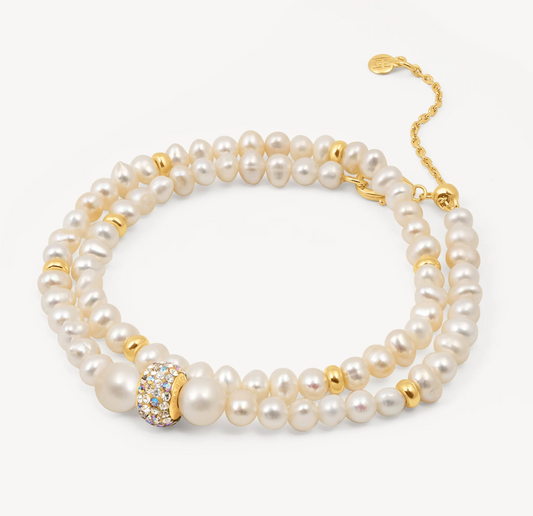 Sea Salt Pearl Wrap Bracelet
