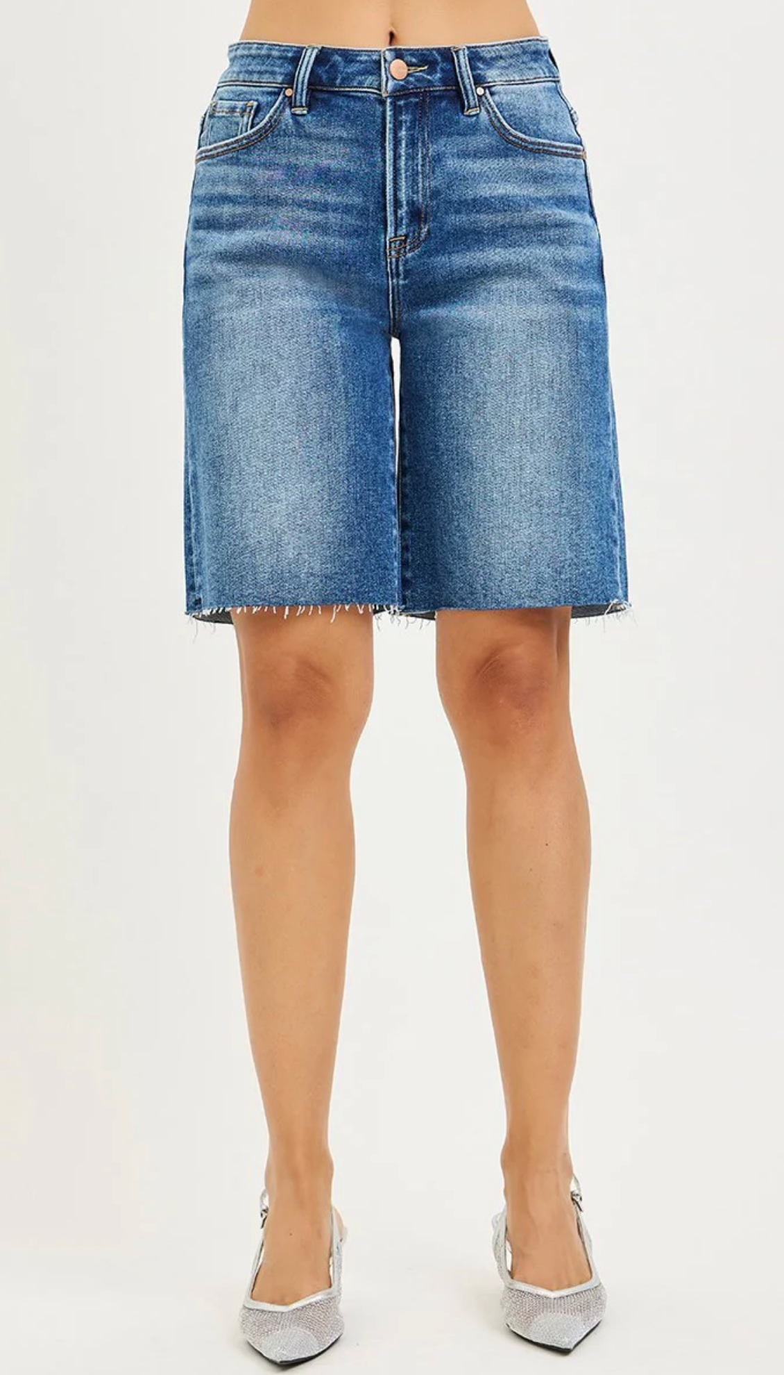 Candy High Rise Bermuda Shorts ~ Dark Blue { Curve }