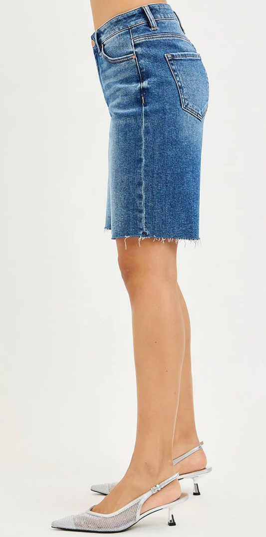 Candy High Rise Bermuda Shorts ~ Dark Blue { Curve }