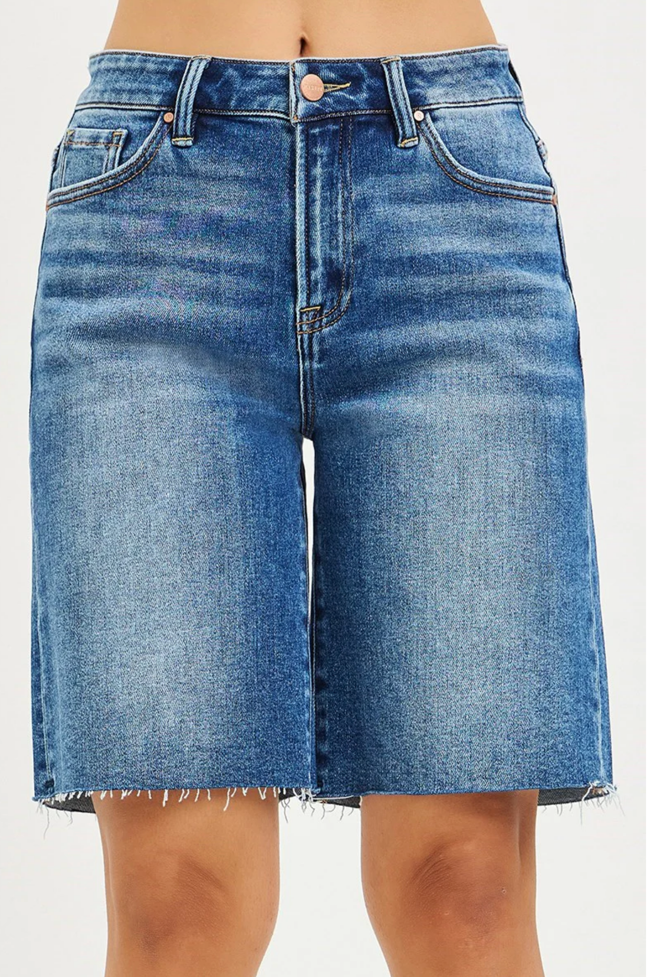 Candy High Rise Bermuda Shorts ~ Dark Blue { Curve }