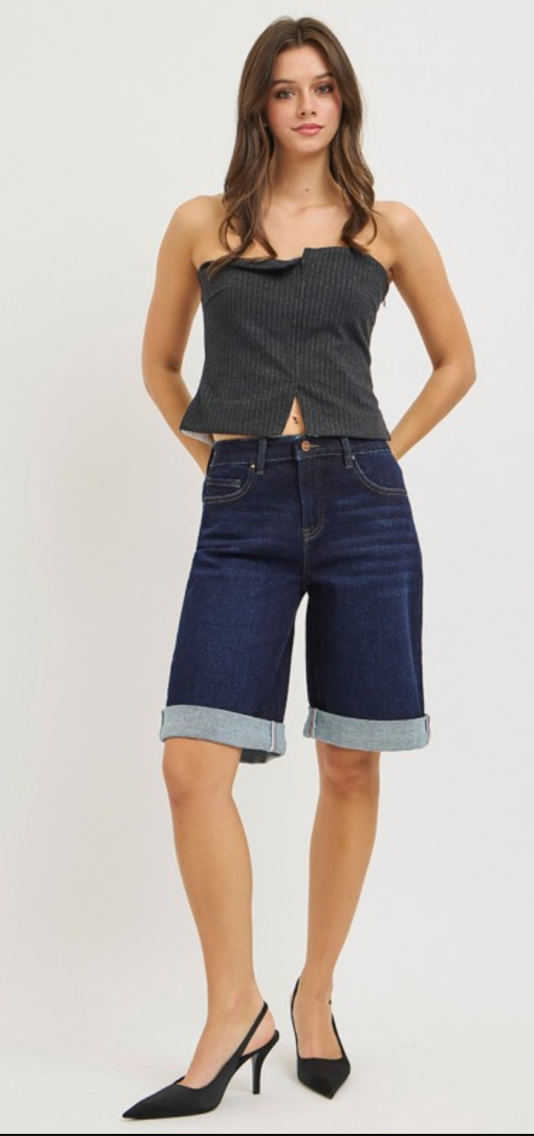 Ronnie Slouchy Jorts with Cuffed Hem { Reg & Curve }