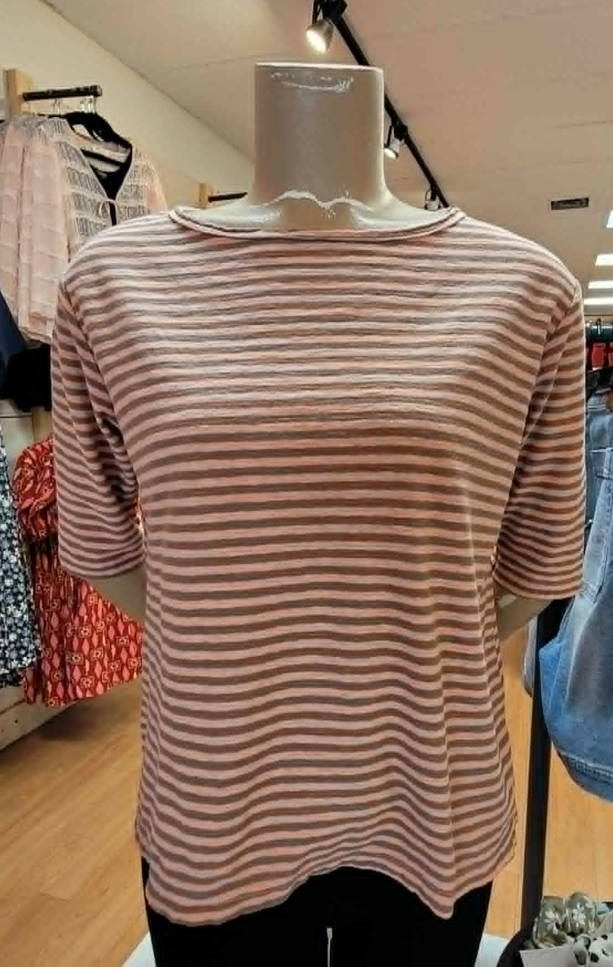 Jeannie Striped Elbow Sleeve Top ~ 2 Colours