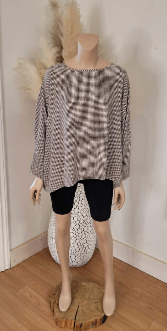 Crinkle Check Crop Top ~ Coconut