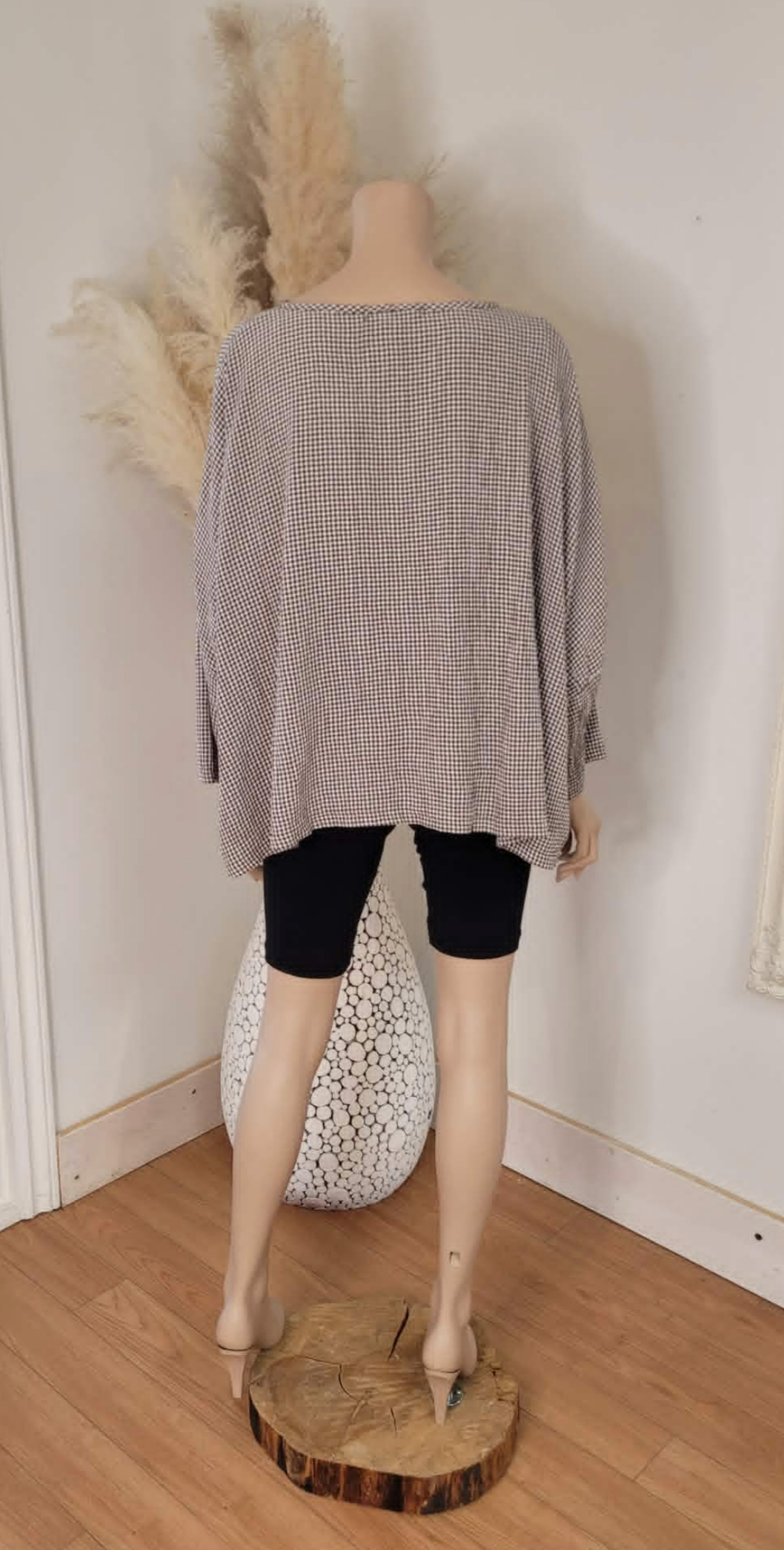 Crinkle Check Crop Top ~ Coconut